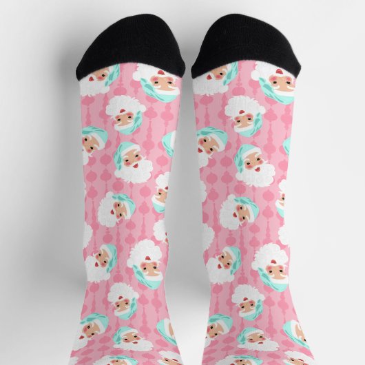 Pasteelkerstkerstman met kerstmis sokken (Top)