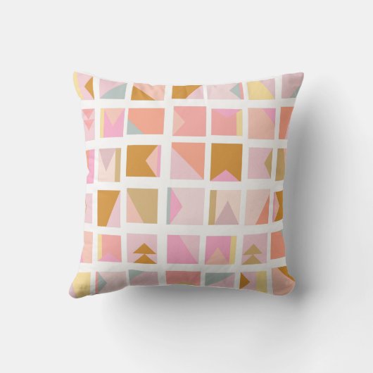  pasteelkleuren Moderne geometrische vormgeving Kussen (Achterkant)