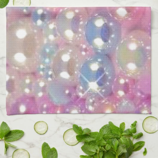 Pasteelkralen keukenhanddoek (Gevouwen)