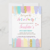 Pasteelkunstschilderfeest Girl Birthday Kaart (Voorkant)