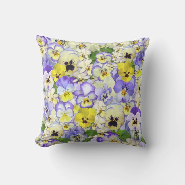  pasteelpansies Lumbar Pillow Buitenkussen (Voorkant)