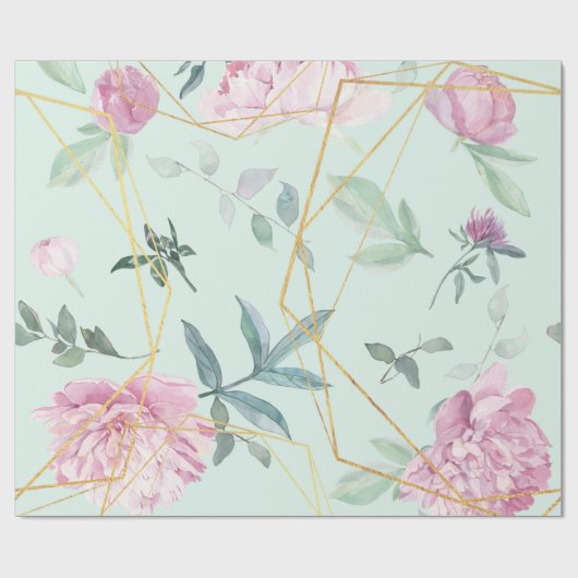 Pasteelpony's Geometric Floral Wedding Cadeaupapier (Vlak)