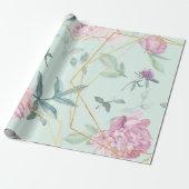 Pasteelpony's Geometric Floral Wedding Cadeaupapier (Uitgerold)