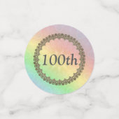 pasteelregenboog 100e verjaardag confetti (Kleine voorkant)
