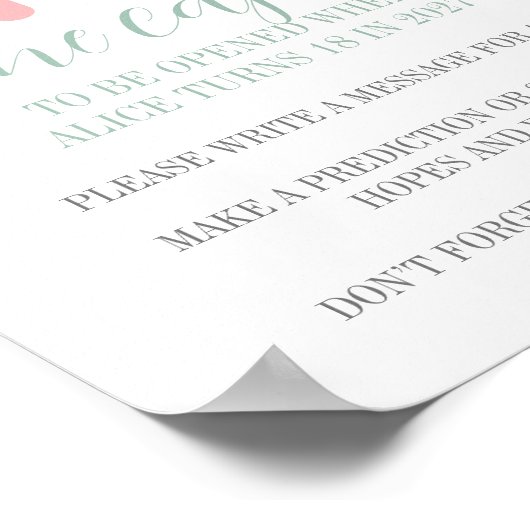 Pasteelregenboog 1e verjaardag Capsule Poster (Hoek)