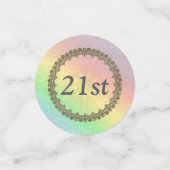 pasteelregenboog 21ste verjaardag confetti (Kleine voorkant)