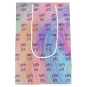 Pasteelregenboog 85th Birthday Medium Gift Bag Cadeauzakje (Achterkant)