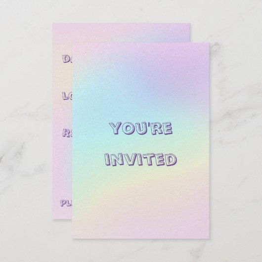 Pasteelregenboog, esthethetische geboortecPartij Kaart (Voorkant / Achterkant)