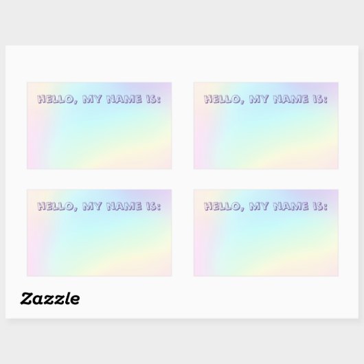 Pasteelregenboog, esthethetische vlechtpartij Name Rechthoekige Sticker (Vel)