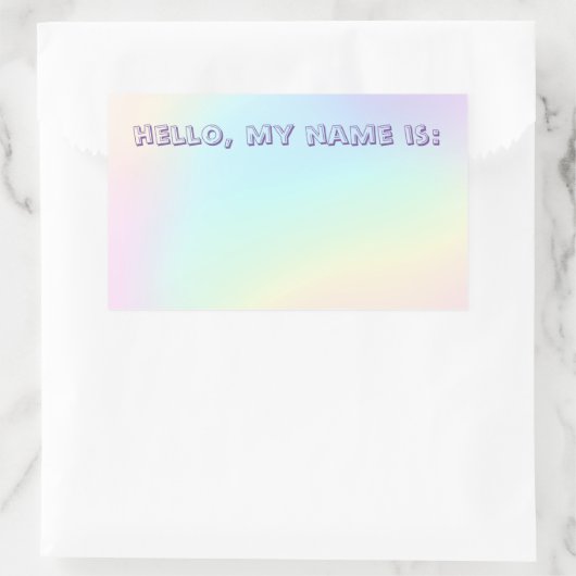 Pasteelregenboog, esthethetische vlechtpartij Name Rechthoekige Sticker (Tas)