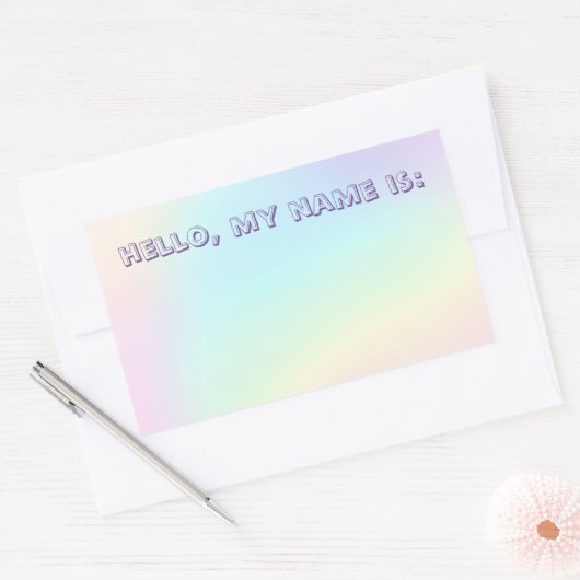 Pasteelregenboog, esthethetische vlechtpartij Name Rechthoekige Sticker (Envelop)