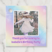 pasteelregenboog met jonge meisjes bedankjes labels (Voorkant)