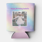  pasteelregenboog met jonge meisjes blikjeskoeler (Voorkant)