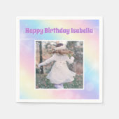 pasteelregenboog met jonge meisjes servet (Voorkant)