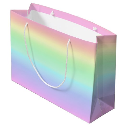  pasteelregenbooggradiënt groot cadeauzakje (Achterkant Gekanteld)