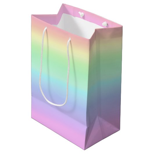  pasteelregenbooggradiënt medium cadeauzakje (Voorkant Gekanteld)
