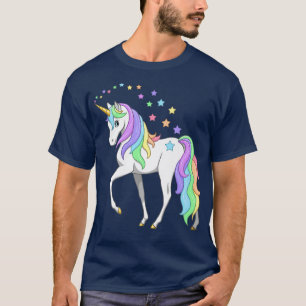 pasteelregenboogkleuren Unicorn Stars T-shirt