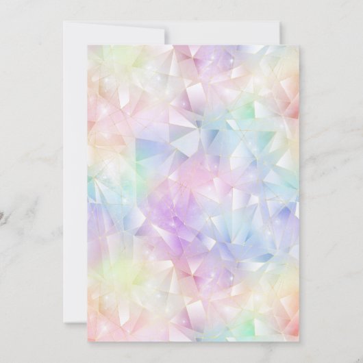 Pasteelregenboogmeisjes 1e verjaardag Geometrische Kaart (Achterkant)