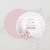 Pasteelroze rozen volwassenen Maandag uitnodiging (Voorkant / Achterkant)