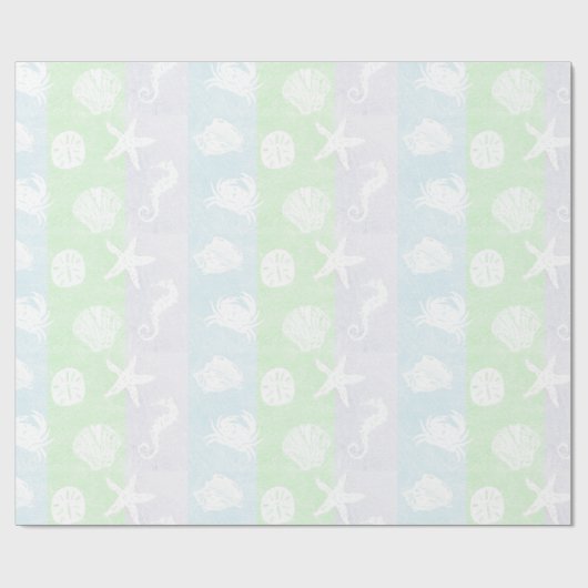 Pasteelstrand Gedekte witte Zee creaties Cadeaupapier (Vlak)