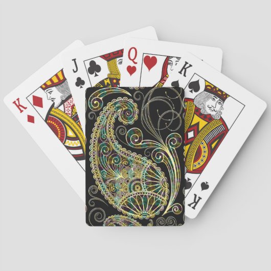 pasteien en zwart patroonpatroon speelkaarten (Achterkant)
