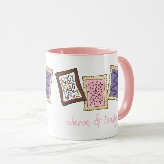 Pasteien voor broodroosters met warme en giftige o mok (Voorkant rechts)