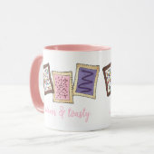 Pasteien voor broodroosters met warme en giftige o mok (Voorkant links)