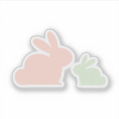 pasteimam en Babie konijn voor paasdag Sticker (Voorkant)