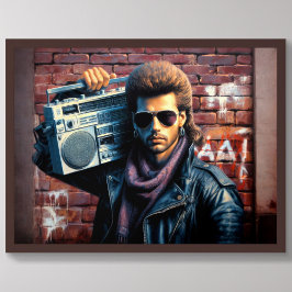 Pastel 1980's Man Mullet Boombox Poster
