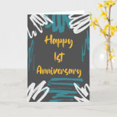 Pastel 1e Jubileum Kaart (Gele Bloem)