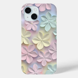 Pastel 3D Bloemen Telefoon Case