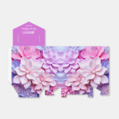 Pastel 3D-bloempatroon Bedankdoosjes (Uitgevouwen)