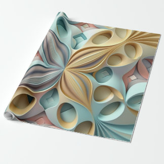 Pastel 3D-effectpatroon verpakkingspapier Cadeaupapier