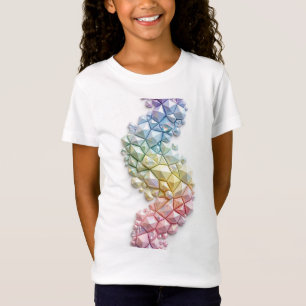 Pastel 3D Kristal Mozaïek T-Shirt - Abstract Luxe