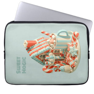 Pastel 3D Snoep Huis Zoete Magie Laptop Sleeve