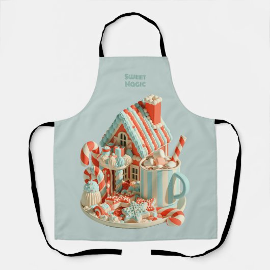Pastel 3D Snoep Huis Zoete Magie Schort (Voorkant)