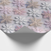 Pastel 3D Snowflakes  Cadeaupapier (Hoek)