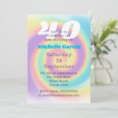 Pastel 40th Birthday Party Kaart (Staand voorkant)