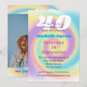 Pastel 40th Birthday Party Kaart (Voorkant / Achterkant)