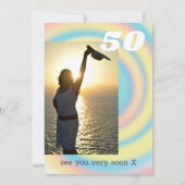 Pastel 50th Birthday Party Kaart (Achterkant)