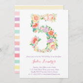 Pastel 5th Birthday nodigt Alfresco uit Kaart (Voorkant / Achterkant)