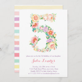 Pastel 5th Birthday nodigt Alfresco uit Kaart