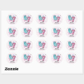 Pastel 67 Six Seven Girl Birthday Party Ronde Sticker (Vel)