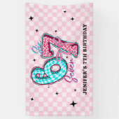 Pastel 67 Six Seven Girl Birthday Party Spandoek (Verticaal)