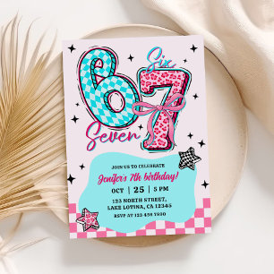 Pastel 67 Six Seven Meisje Verjaardagsfeestje Kaart