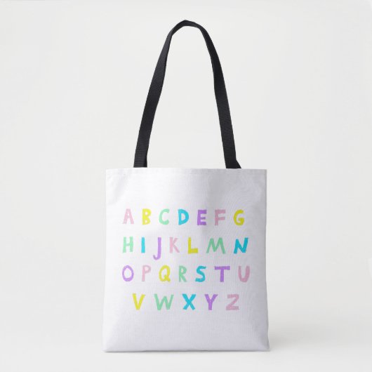Pastel A-B-C's Tote Bag (Voorkant)