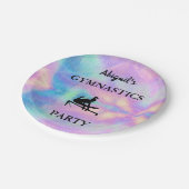 Pastel Aangepaste Naam Gymnastiek Partij Papieren Bordje (Gekanteld)