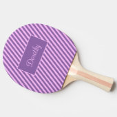 Pastel Aangepaste roze en lavender Striped Tafeltennisbatje (Zijkant)