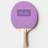 Pastel Aangepaste roze en lavender Striped Tafeltennisbatje (Voorkant)
