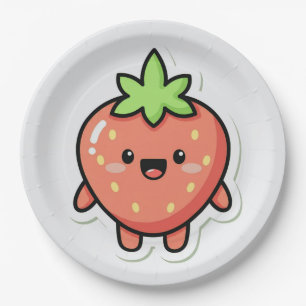 Pastel Aardbei Aesthetic Sticker – Cute Fruit I Papieren Bordje